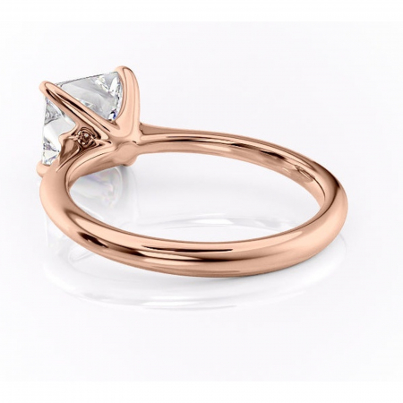 Inel de logodnă Zirena din aur Rose 14kt cu moissanite tăietură princess – Solitar rafinată pentru profil jos | Personalizează și configurează gratuit online [3]