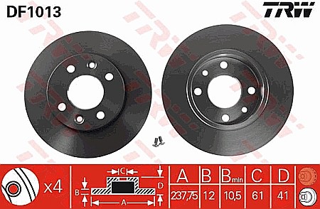 Piese auto - DISC FRANA - TRW DF1013