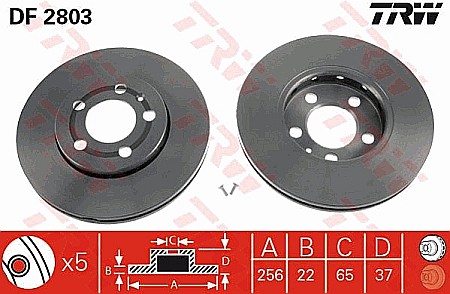 Discuri de frana - DISC FRANA  - TRW DF2803