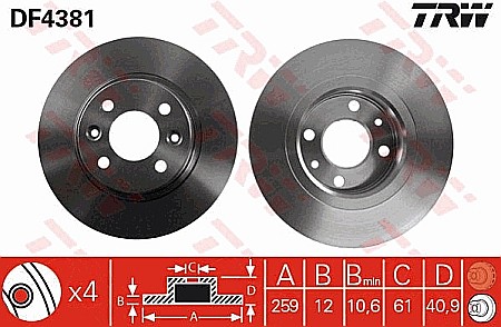 Discuri de frana - DISC FRANA - TRW DF4381