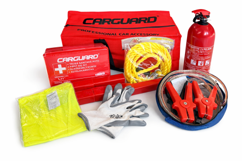 Accesorii auto - Kit siguranta auto OMOLOGAT cu chinga/sufa tractare si cabluri curent baterie