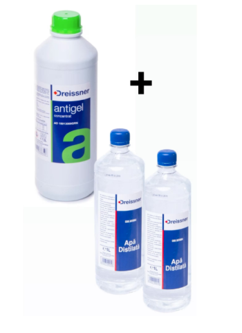 Uleiuri / Lichide auto - Pachet Antigel verde concentrat 1.5L - DREISSNER si Apa distilata DREISSNER 2L