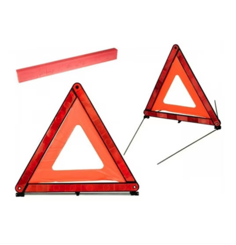 Accesorii auto - Triunghi reflectorizant de avertizare AUTO TOTAL, omologare europeană CE, picioare de suport robuste, cutie de depozitare inclusă