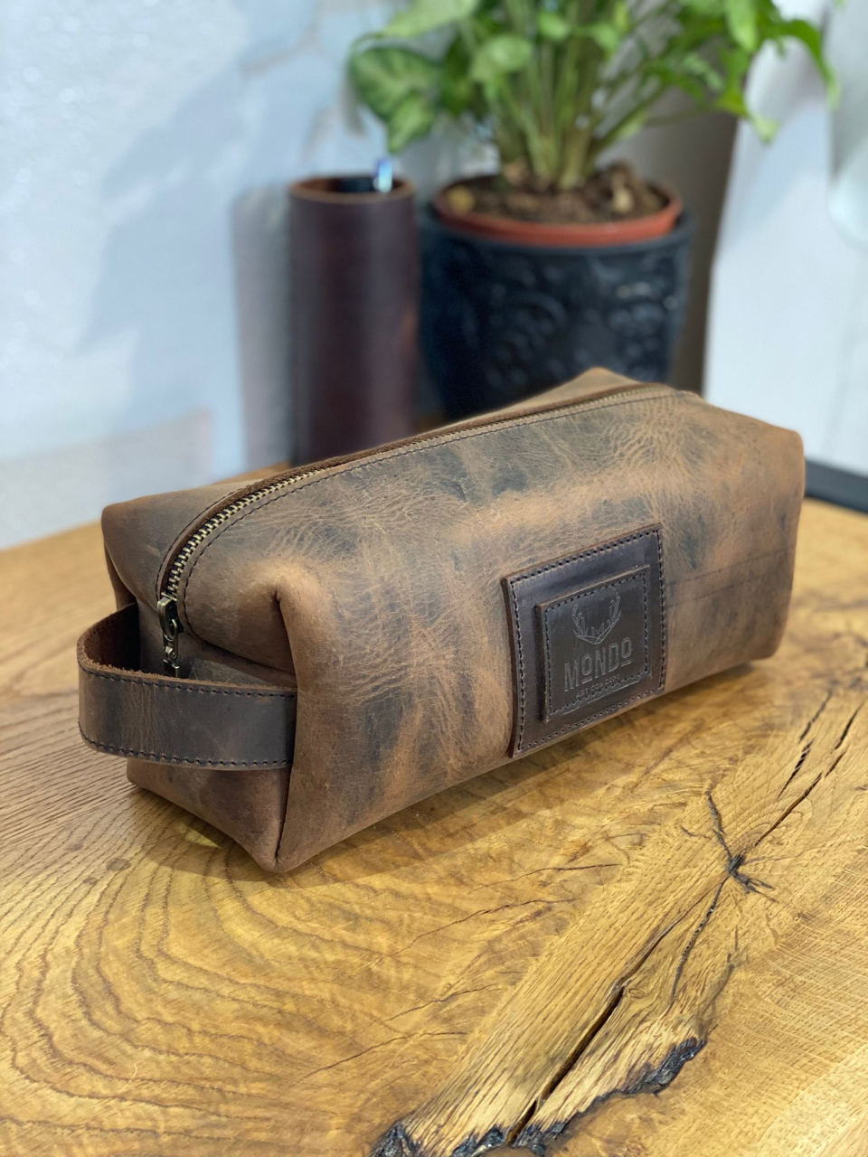 Borseta cosmetice din piele naturală crazyhorse [1]