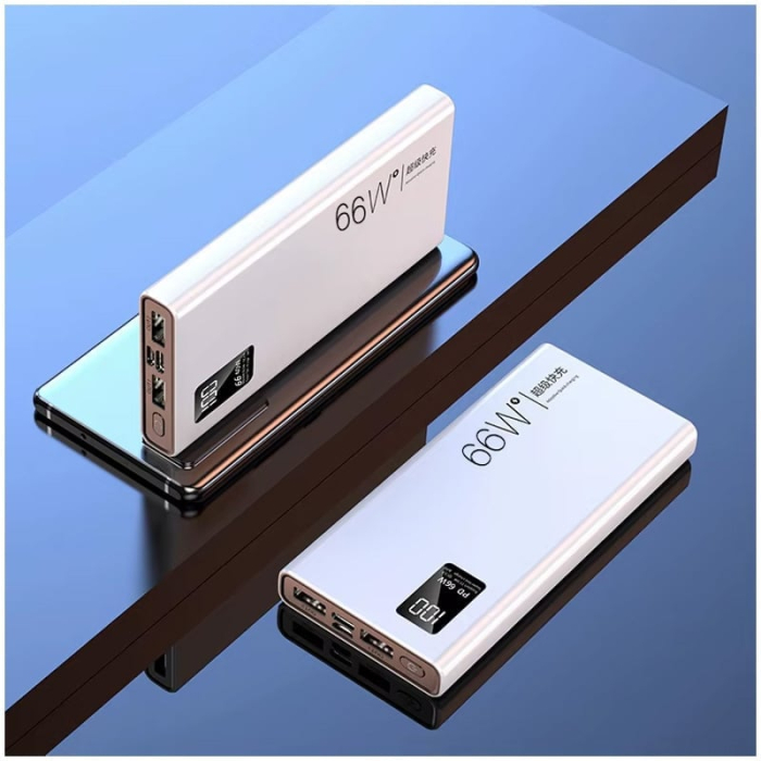 Baterie externa Super Fast Charge, 66W, Led digital, Capacitate 20.000mAh, Alb [1]