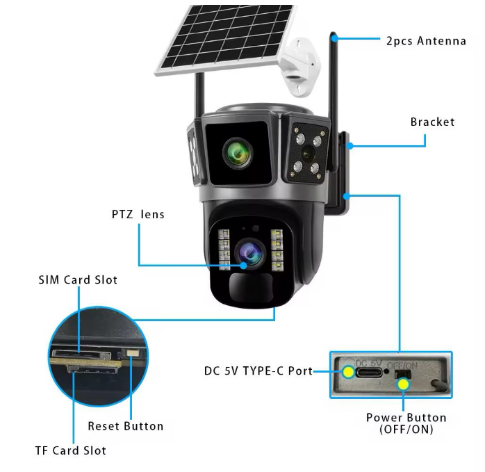 Camera supraveghere solara 4G si Wifi [3]