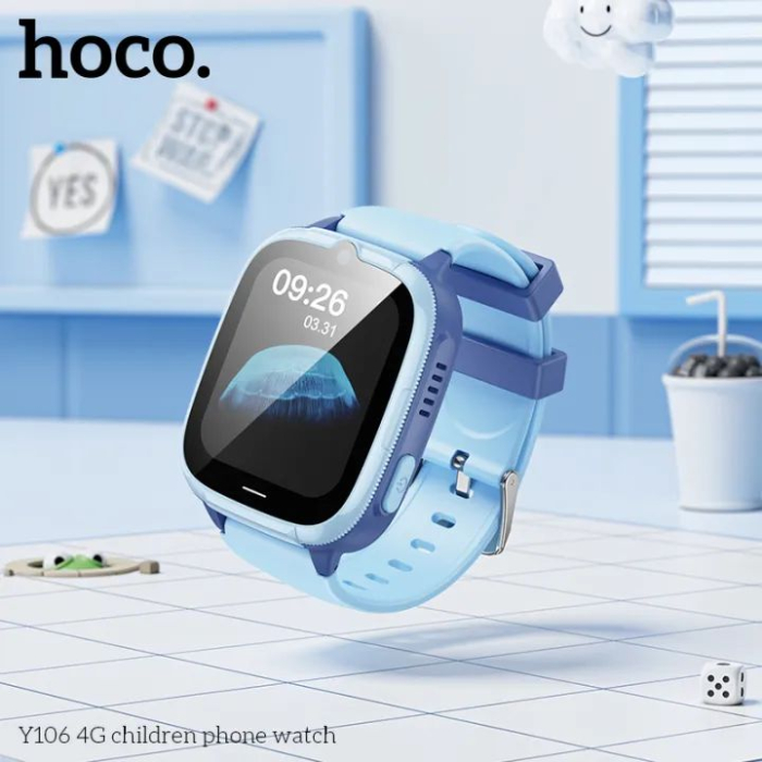 Ceas inteligent pentru copii Hoco Y106, 4G, GPS, Nano-Sim apeluri video, IPX7, albastru, pentru băieți [4]