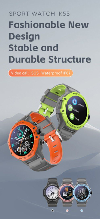 Ceas smartwatch copii, 4G, Nano-Sim, ecran 1.28 inch, funcție telefon, apel video, cameră HD, Android [5]