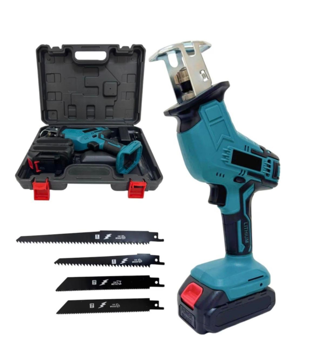 Fierastrau electric profesional cu 5 panze pentru lemn si metal si 2 acumulatori de 48V. [7]