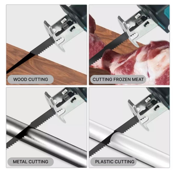 Fierastrau electric profesional cu 5 panze pentru lemn si metal si 2 acumulatori de 48V. [4]