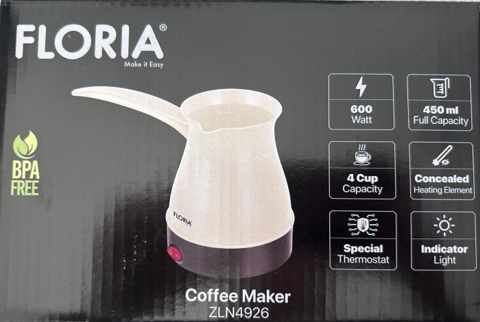 Ibric electric 500 ml crem – preparare rapida cafea sau ceai [3]
