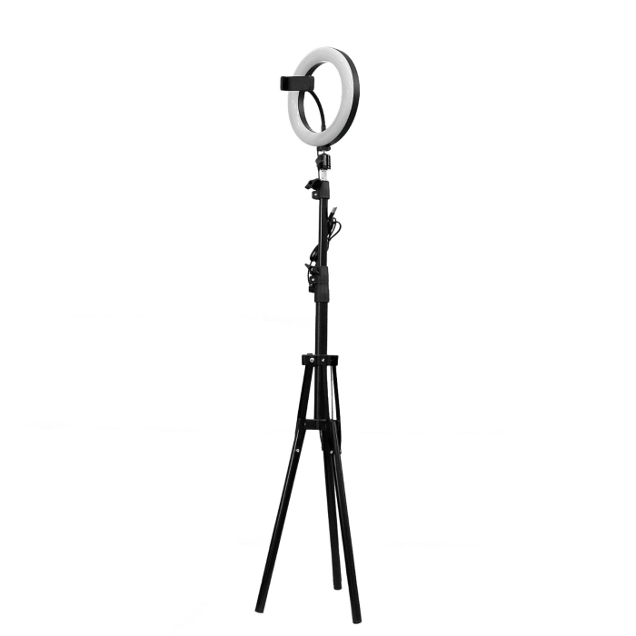 Lampa circulara cu trepied si suport telefon pentru selfie [2]