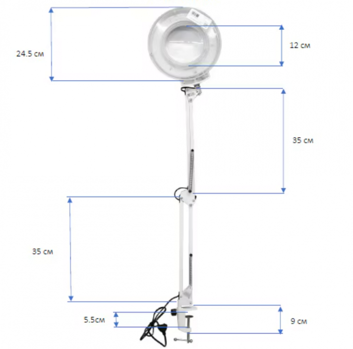 Lampa cosmetica LED cu lupa 5x si brat reglabil – iluminare profesionala [5]