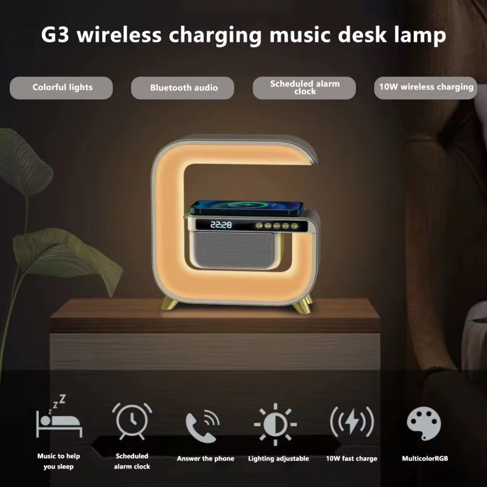Lampa smart LED cu incarcator Rapid Wireless 15W si boxa [3]