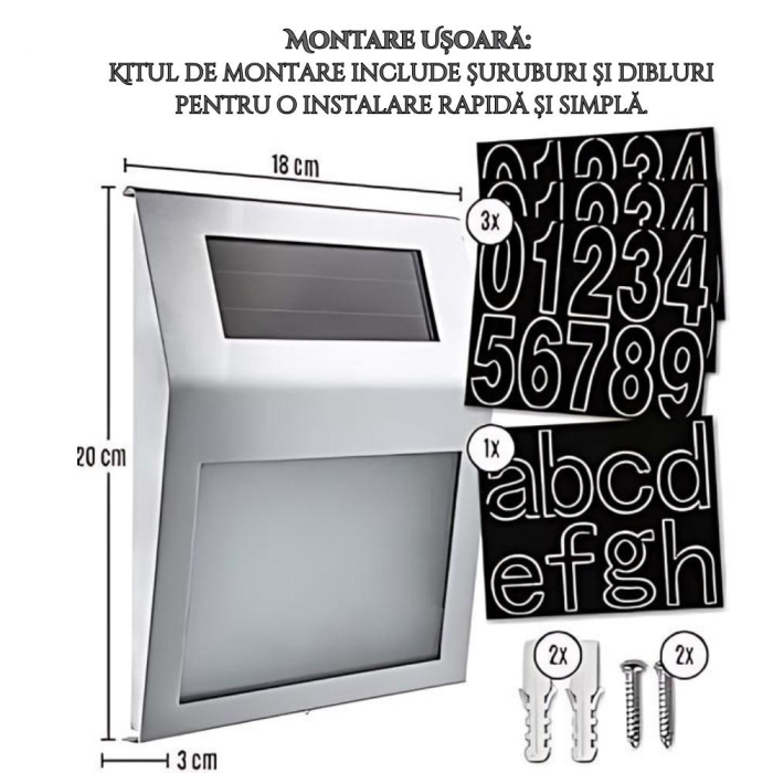 Numar de casa iluminat cu LED Solar [6]
