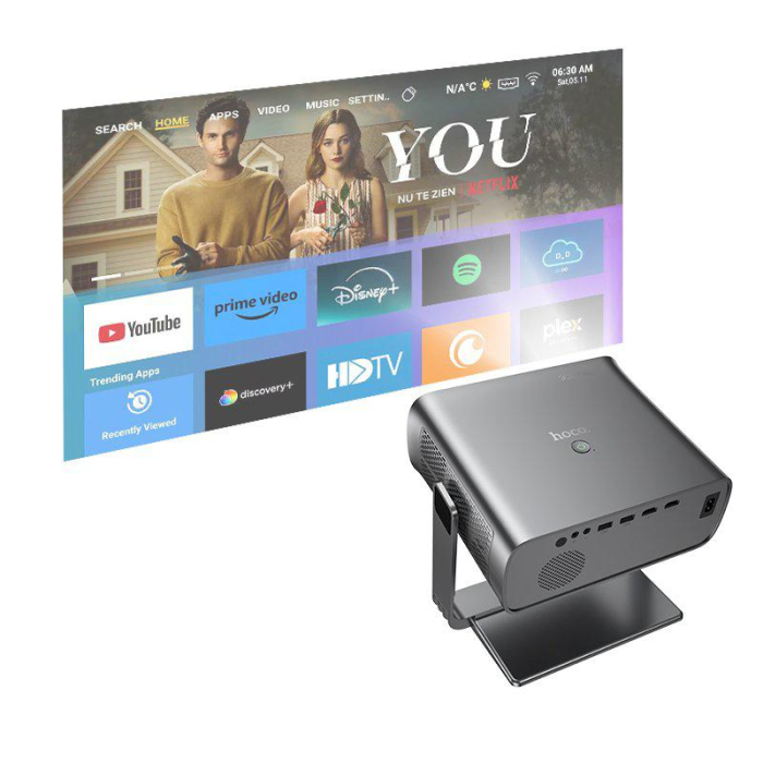 Proiector Smart, Hoco (DT5), Focus, 1920x1080P, Android Sync, Metal [6]