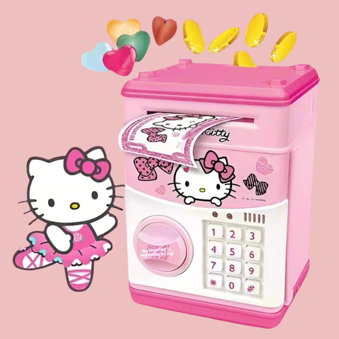 Pusculita pentru Copii Interactiva Hello Kitty, cu Cod Pin si Seif, Functie ATM [3]