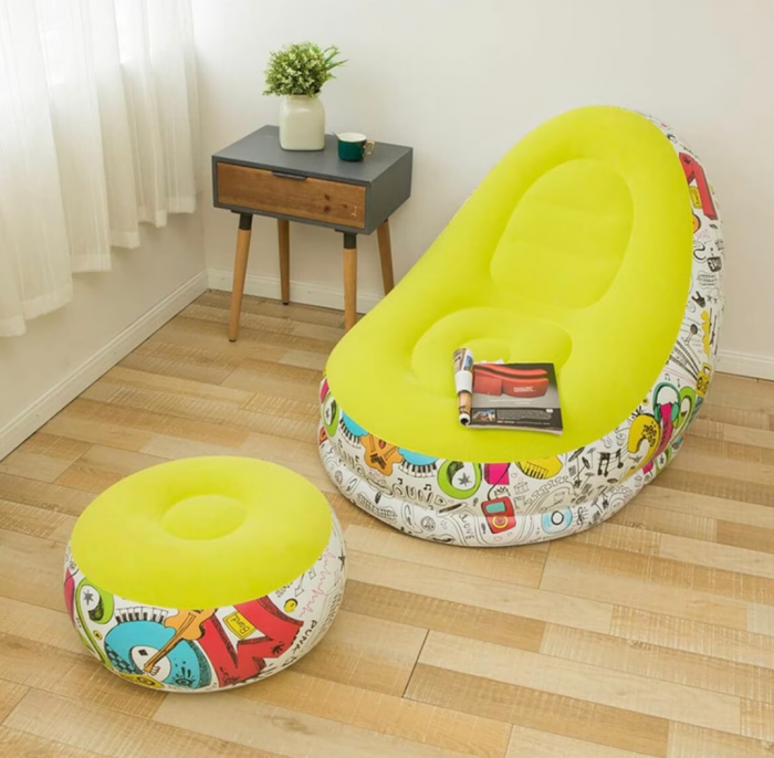 Set fotoliu gonflabil cu suport pentru picioare din PVC [1]