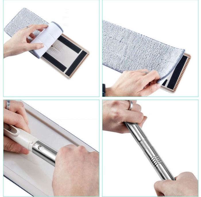 Set mop plat si galeata cu 2 pad-uri din microfibra [8]