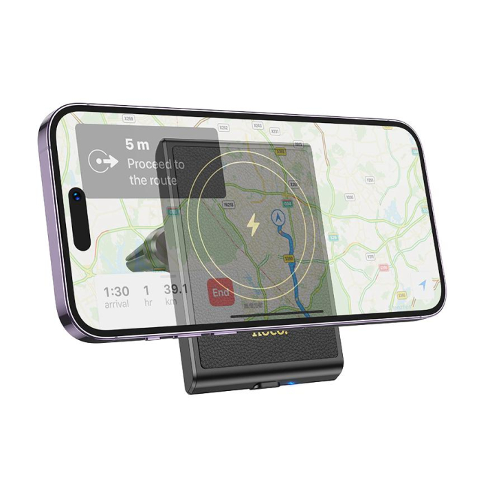 Suport auto cu incarcare wireless, cu MagSafe, Magnetic, 15W, Fast Charging, Negru [4]