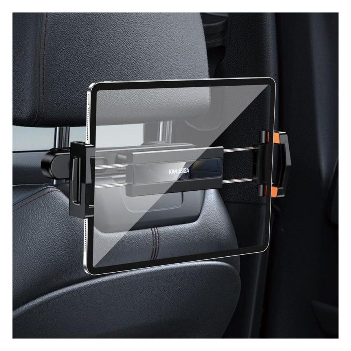 Suport Auto pentru tableta sau telefon, montaj Tetiera, cleme laterale, 360°, Negru [2]