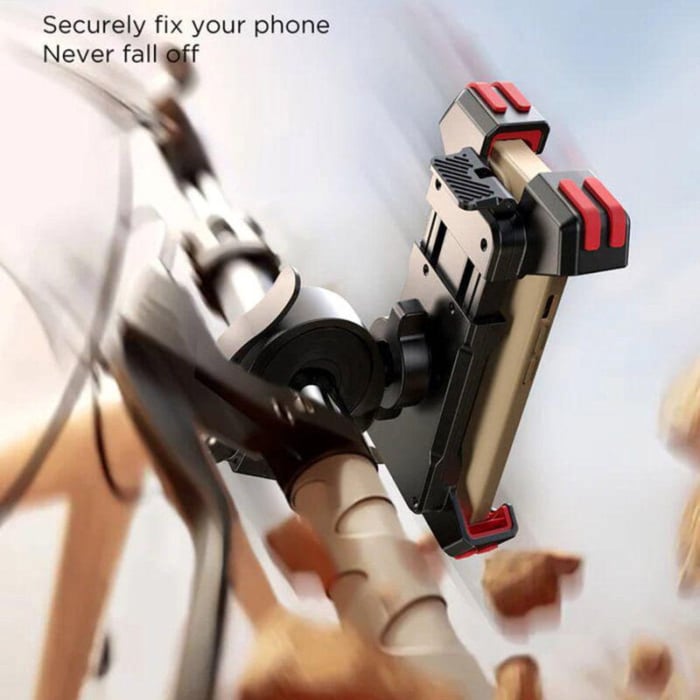 Suport de telefon pentru bicicleta / motocicleta, Rotire 360, dimensiuni intre 4.7 - 7" - negru [2]