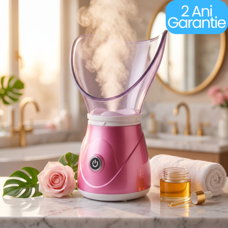 Produse - Aparat 2-în-1 pentru Saună Facială și Inhalator Nazal, Reglator Intensitate Abur, 130W, Mască Facială și Nazală Incluse
