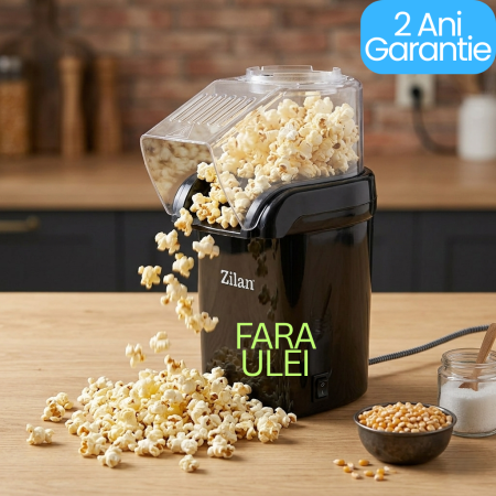 Aparat de Făcut Popcorn cu Aer Cald, 1200W, Fără Ulei, Floria