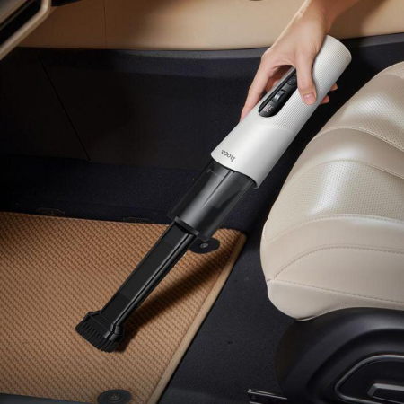 Accesorii auto - Aspirator portabil HOCO 50W – functie dubla suflare si aspirare, baterie 3600mAh, alb