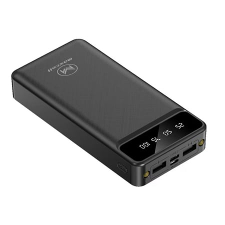 Accesorii smartphone si IT - Baterie externa, Power bank cu display LED si lanterna 30000 mAh, Maxcell, Negru