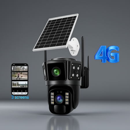 Casa si Gradina - Camera supraveghere solara 4G WiFi cu rotire 360 si vedere pe timp de noapte