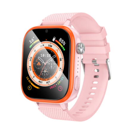 Produse - Ceas SmartWatch 4G (SIM) pentru copii, Albastru/Roz