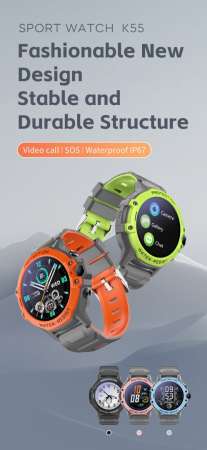 Ceas smartwatch copii, 4G, Nano-Sim, ecran 1.28 inch, funcție telefon, apel video, cameră HD, Android [4]