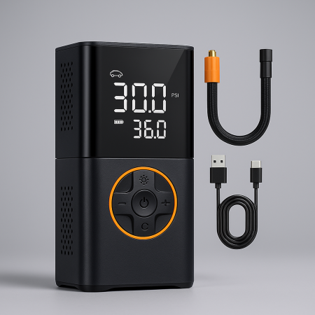 Accesorii auto - Compresor auto portabil cu afisaj digital si functii smart