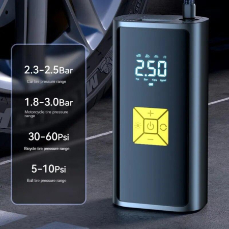 Compresor de aer cu afișaj digital inteligent, 150Psi, 12V, Portabil [3]