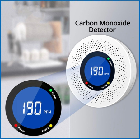 Produse - Detector monoxid de carbon, Alarma cu display digital, Functionare pe baterii