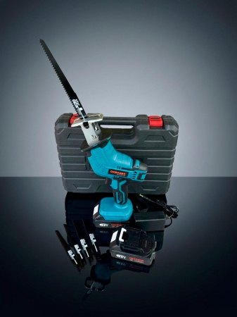 Produse - Fierastrau electric profesional cu 5 panze pentru lemn si metal si 2 acumulatori de 48V.