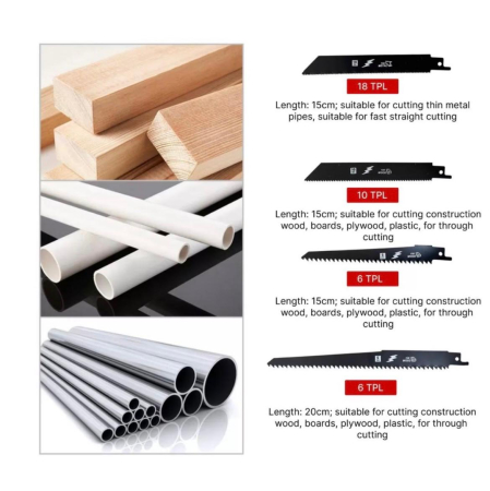 Fierastrau electric profesional cu 5 panze pentru lemn si metal si 2 acumulatori de 48V. [4]