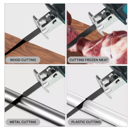 Fierastrau electric profesional cu 5 panze pentru lemn si metal si 2 acumulatori de 48V. [3]