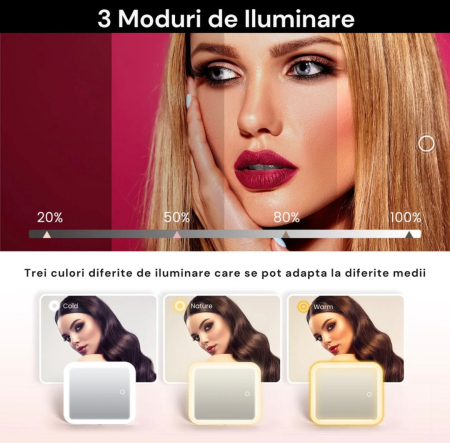 Geantă cosmetică cu oglindă LED [6]