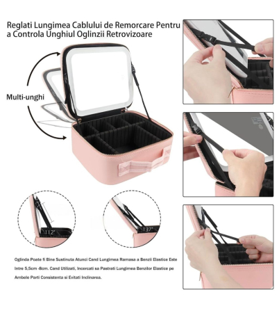 Geantă cosmetică cu oglindă LED [3]