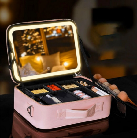 Geanta pentru cosmetice cu oglinda iluminata LED [4]