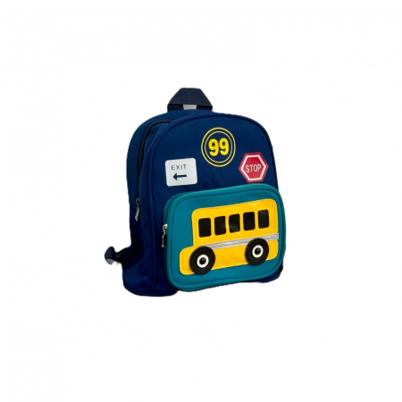 Produse - Ghiozdan pentru copii cu buzunar exterior și logo autobuz