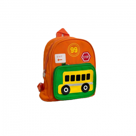 Produse - Ghiozdan pentru copii cu buzunar exterior și logo autobuz
