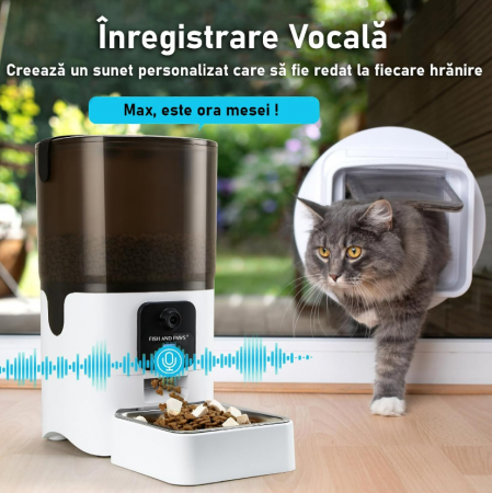 Hranitor automat smart pentru caini si pisici cu camera video si aplicatie smartphone [1]