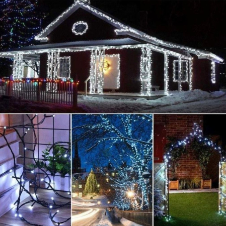 Instalatie Craciun, 100M, 480 leduri, alb rece [4]