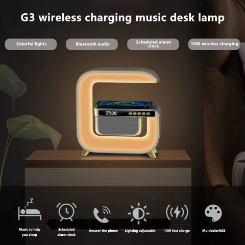 Lampa smart LED cu incarcator Rapid Wireless 15W si boxa [2]