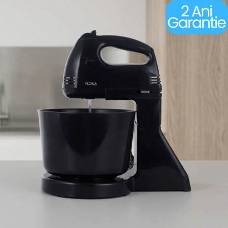 Produse - Mixer cu Bol Floria ZLN7574, Putere 150W, 7 Trepte de Viteză, Bol Rotativ 2 Litri, 4 Accesorii Incluse, Ergonomic