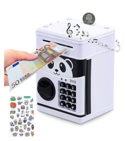 Copii si Bebe - Pusculita pentru Copii Interactiva Panda, cu Cod Pin si Seif, Functie ATM