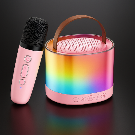 Copii si Bebe - Set boxa si microfon wireless karaoke – sunet puternic, lumini RGB, party complet
